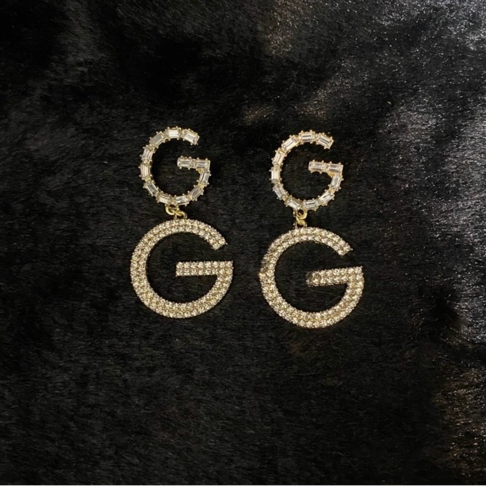 18K Gold & Rhinestone Luxury Earrings